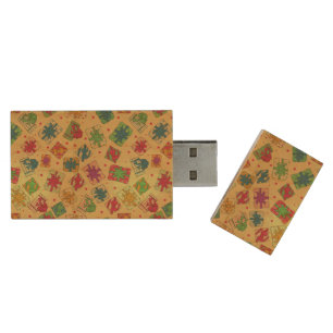 Christmas gifts wood USB flash drive