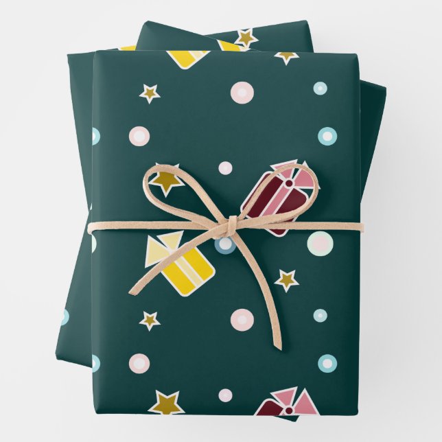 Christmas Gifts Wrapping Paper Sheets (In situ)