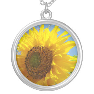 Christmas gifts Yellow Sunflower necklace Flowers