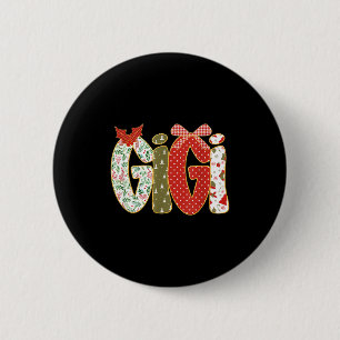 Christmas Gigi Coquette Holiday Grandma Button