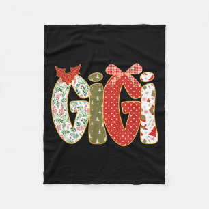 Christmas Gigi Coquette Holiday Grandma  Fleece Blanket