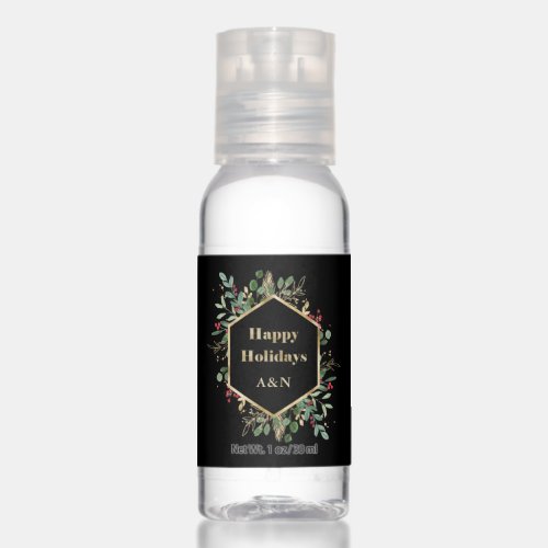 Christmas Gilded Greenery  Happy Holidays Hand Sanitizer