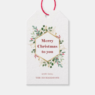 Christmas Gilded Greenery Holiday Gift Tags