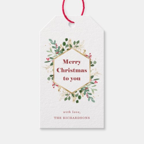 Christmas Gilded Greenery Holiday Gift Tags