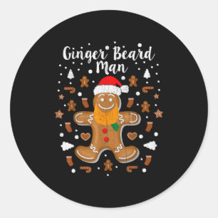 Christmas Ginger Beard Man Mustache Hair Classic Round Sticker