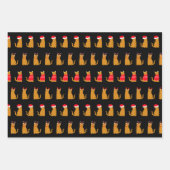 Christmas Ginger Cats in Festive Hats Wrapping Paper Sheets (Front 3)