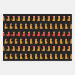Christmas Ginger Cats in Festive Hats Wrapping Paper Sheets