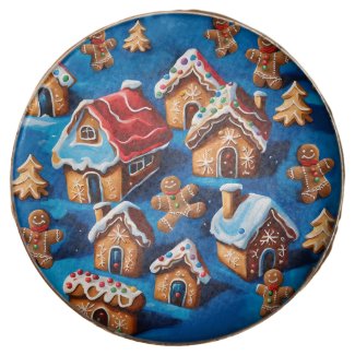 Christmas ginger Cookies Houses Trees Holiday deco
