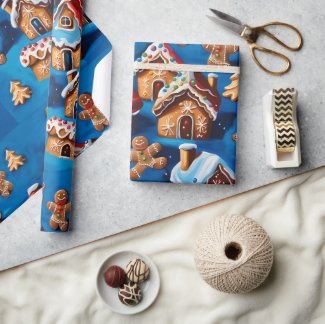 Christmas ginger Cookies Houses Trees Holiday deco