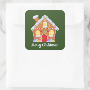 Christmas gingerbread add message house sticker
