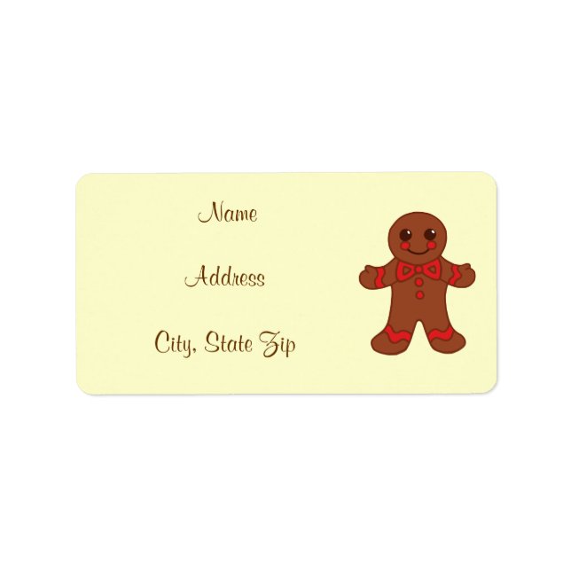 Christmas Gingerbread Address Label (Front)
