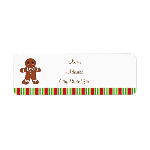 Christmas Gingerbread Address Labels