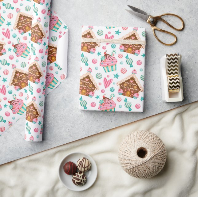 Christmas Gingerbread and Cupcakes Wrapping Paper (Crafts)
