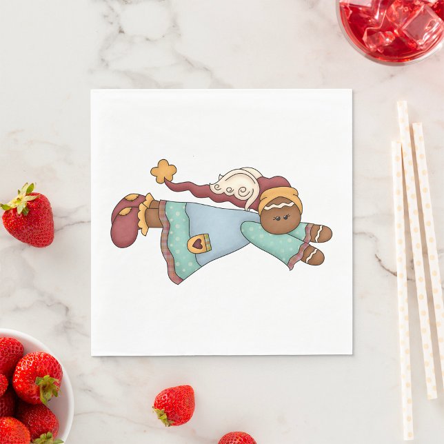 Christmas Gingerbread Angel Napkins (Creator Uploaded)
