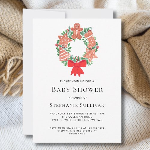 Christmas Gingerbread Baby Shower Invitation