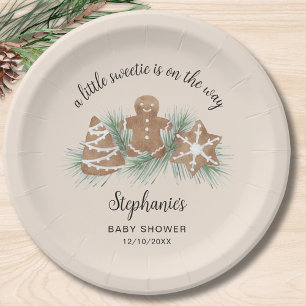 Christmas Gingerbread Baby Shower Paper Plates