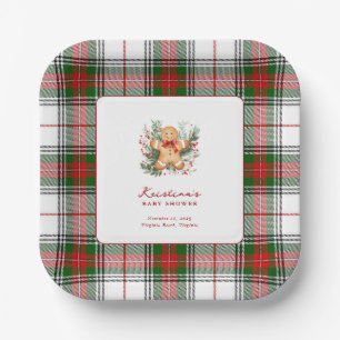 Christmas Gingerbread Baby Shower Paper Plates