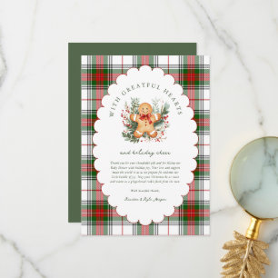 Christmas Gingerbread Baby Shower Thank You Card