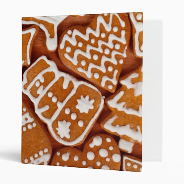 Christmas Gingerbread Biscuits 3 Ring Binder (Front/Inside)