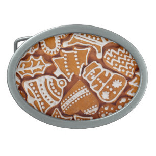 Christmas Gingerbread Biscuits Belt Buckle