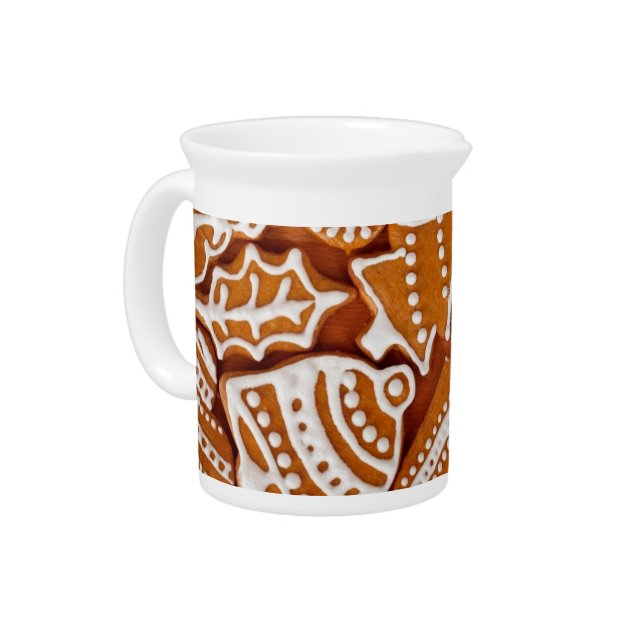 Christmas Gingerbread Biscuits Beverage Pitcher (Left)