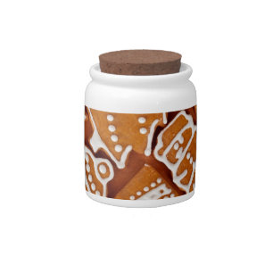 Christmas Gingerbread Biscuits Candy Jar