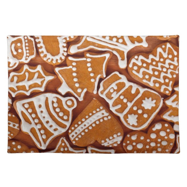 Christmas Gingerbread Biscuits Cloth Placemat (Front)