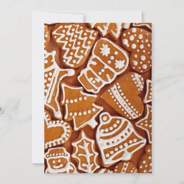 Christmas Gingerbread Biscuits Holiday Card (Front)