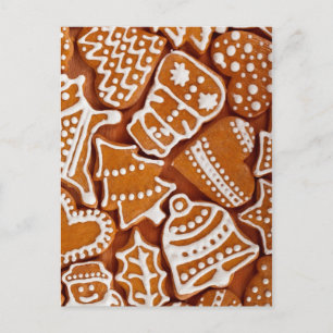 Christmas Gingerbread Biscuits Holiday Postcard