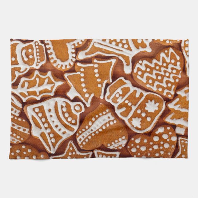 Christmas Gingerbread Biscuits Kitchen Towel (Horizontal)