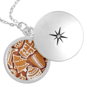 Christmas Gingerbread Biscuits Locket Necklace