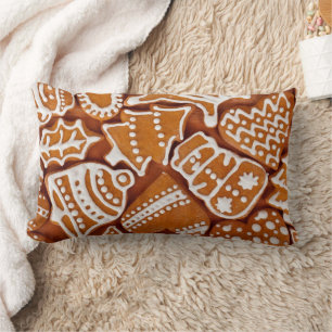 Christmas Gingerbread Biscuits Lumbar Pillow