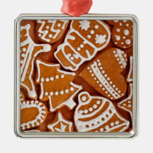 Christmas Gingerbread Biscuits Metal Ornament