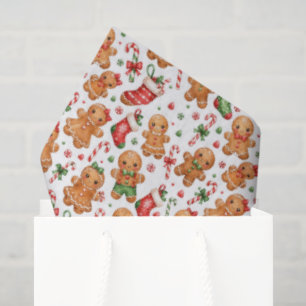 Christmas Gingerbread Boy and Girl with Stockings Tissue Paper