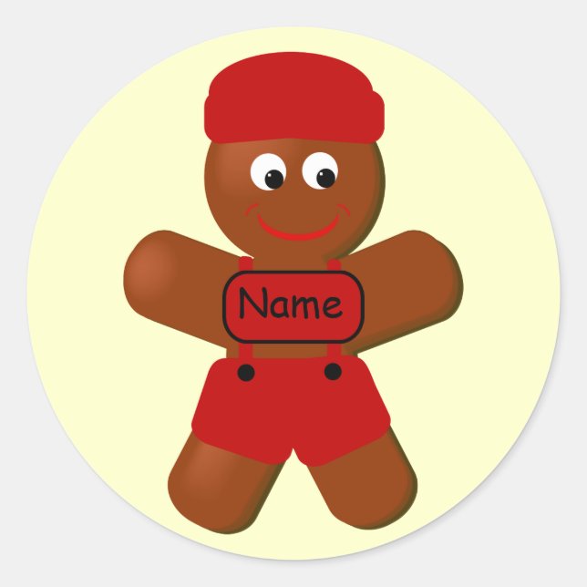 Christmas Gingerbread Boy Sticker (Front)