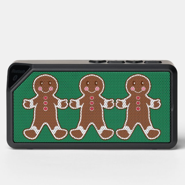 Christmas Gingerbread Boys Bluetooth Speaker  (Front)