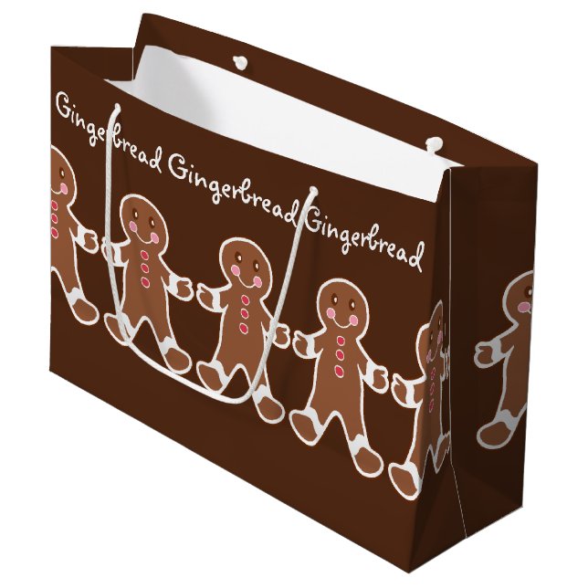 Christmas Gingerbread Boys Gift Bag (Front Angled)