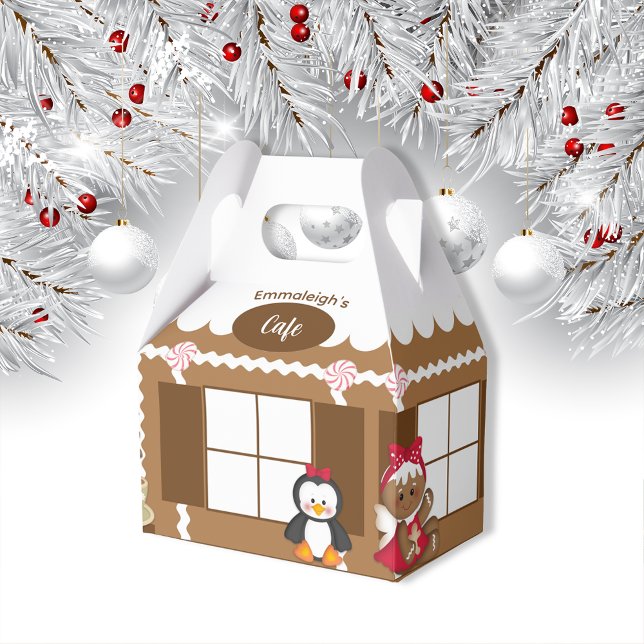 Christmas Gingerbread Cafe Cute Favor Boxes (Creator Uploaded)
