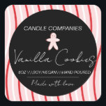 Christmas  Gingerbread Candle Maker Business  Square Sticker<br><div class="desc">Candle Business Branding Labels</div>
