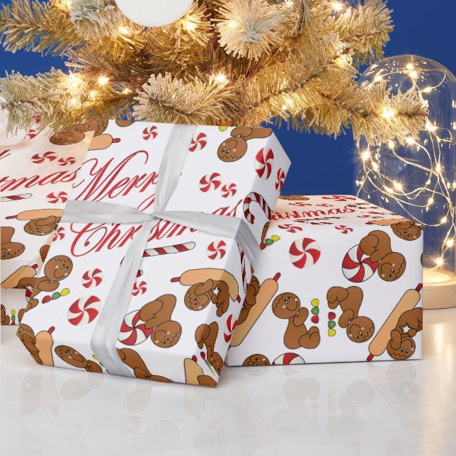 Christmas Gingerbread Candy Fun Wrapping Paper (Holidays)