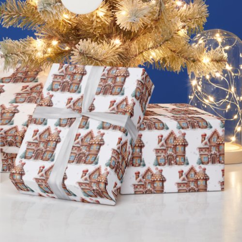 Christmas Gingerbread Castle Wrapping Paper