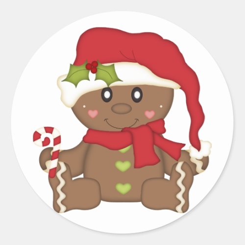 Christmas Gingerbread Classic Round Sticker