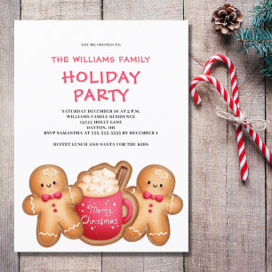 Christmas Gingerbread Cocoa Invitation Postcard