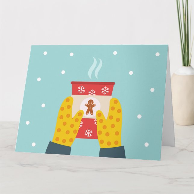 Christmas gingerbread coffee Folded Greeting Card (Front)