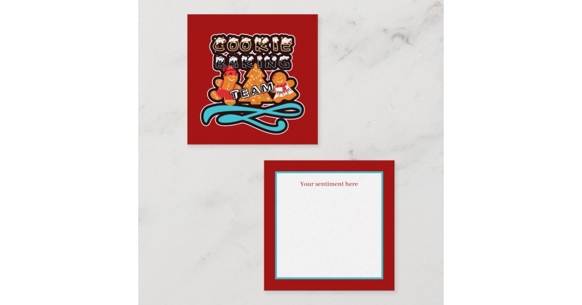 Gingerbread Note Design Christmas gingerbread cookie baking team note card | Zazzle