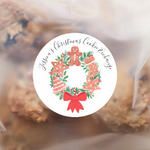 Christmas Gingerbread Cookie Exchange Classic Round Sticker