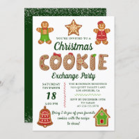 Christmas Gingerbread Cookie Exchange Party Invitation