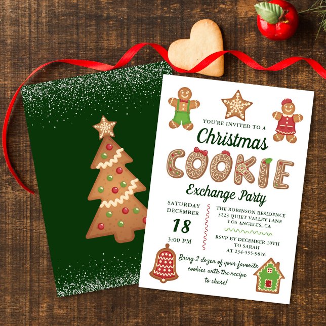 Christmas Gingerbread Cookie Exchange Party Invitation (Creator Uploaded)