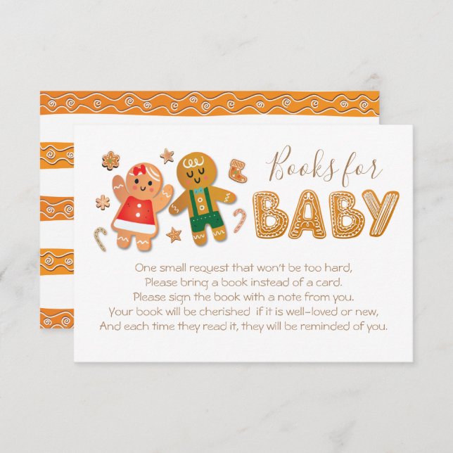 Christmas Gingerbread Cookie Gender Reveal Shower Invitation (Front/Back)