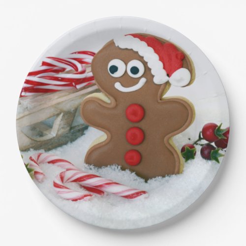 Christmas Gingerbread Cookie Holiday Treats Paper Plates